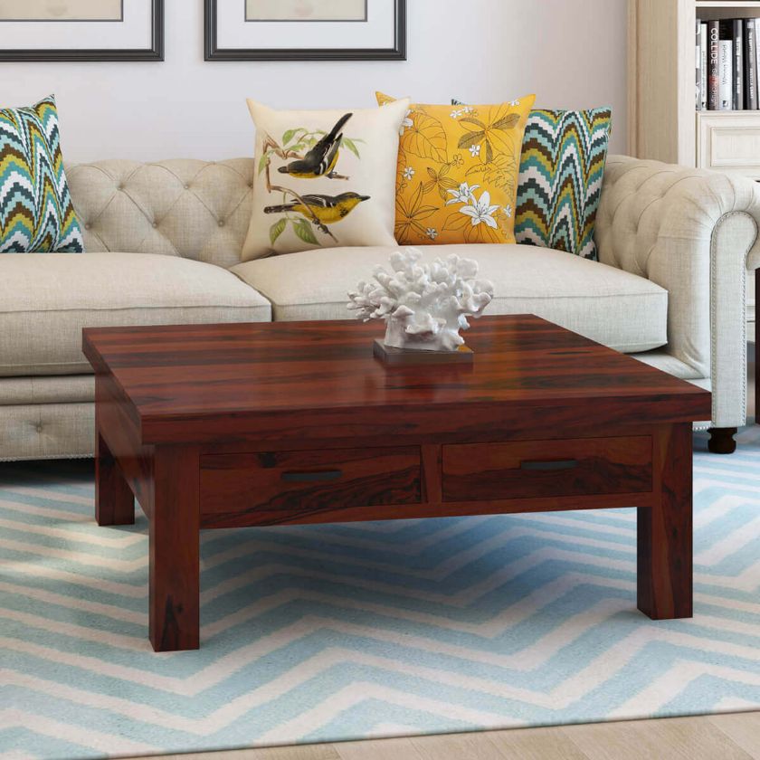 Picture of Cheverly 40 Inch Square Coffee Table With Drawers