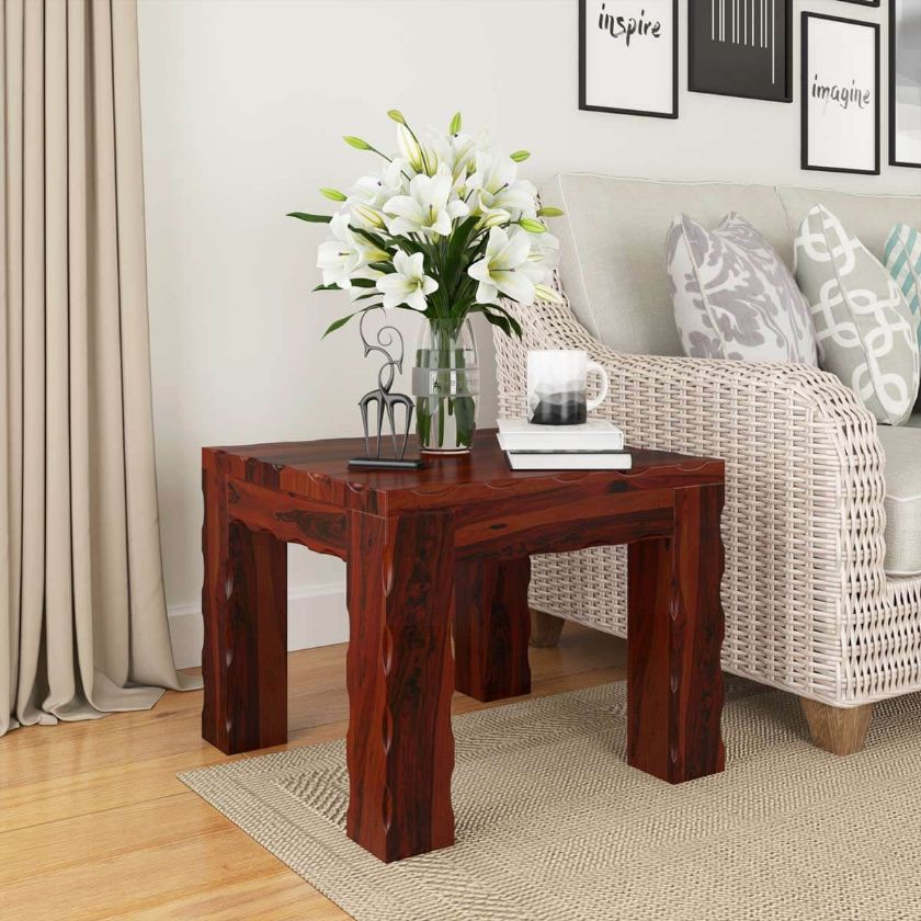 Picture of Yakima Contemporary Style Solid Wood Large Rustic End Table