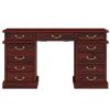 Picture of Transitional Solid Wood Home Office Executive  Desk with Keyboard Tray