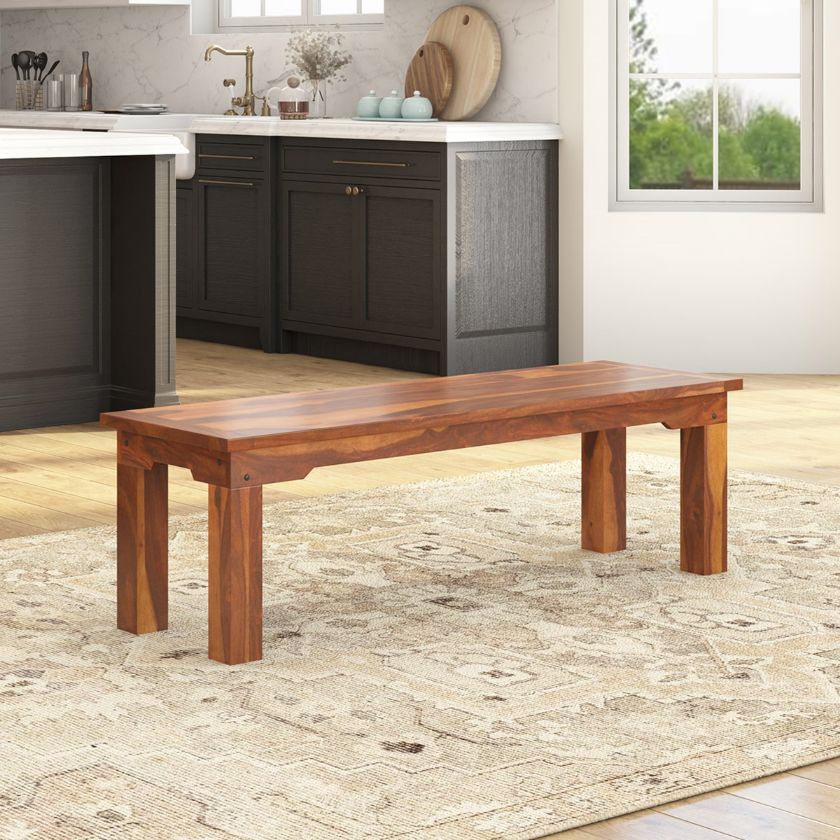 Picture of Marion Handcrafted Rustic Solid Wood Backless Dining Bench