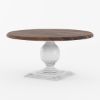 Picture of Illinois Rustic Solid Wood Two Tone Large Round Dining Table