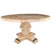 Picture of Rustic Mango Wood Pedestal Round Dining Table