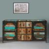Picture of Allenhurst Rustic Reclaimed Wood 3 Drawer Industrial Sideboard Buffet