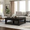 Glencoe Large Square Coffee Table Solid Wood Contemporary Style