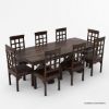 Picture of Antwerp Farmhouse X-Legs Extendable Solid Wood Dining Table Set For 8