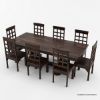 Picture of Antwerp Farmhouse X-Legs Extendable Solid Wood Dining Table Set For 8