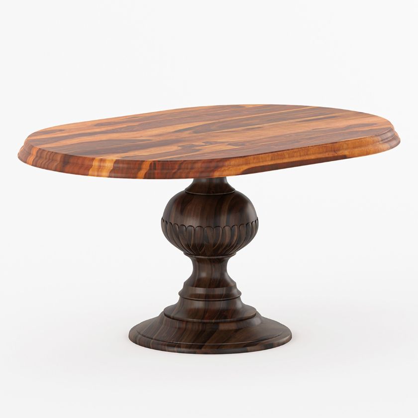 Picture of Sutton Oval Solid Wood Two Tone Pedestal Dining Table