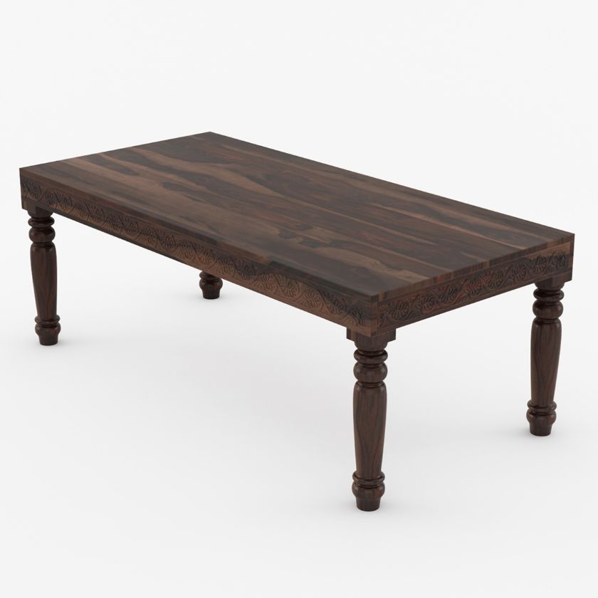 Picture of Langley Hand Carved Solid Wood Traditional Dining Table
