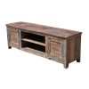 Picture of Rustic Distressed Reclaimed Wood Drawer Storage Media Console