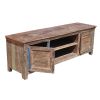 Picture of Rustic Distressed Reclaimed Wood Drawer Storage Media Console