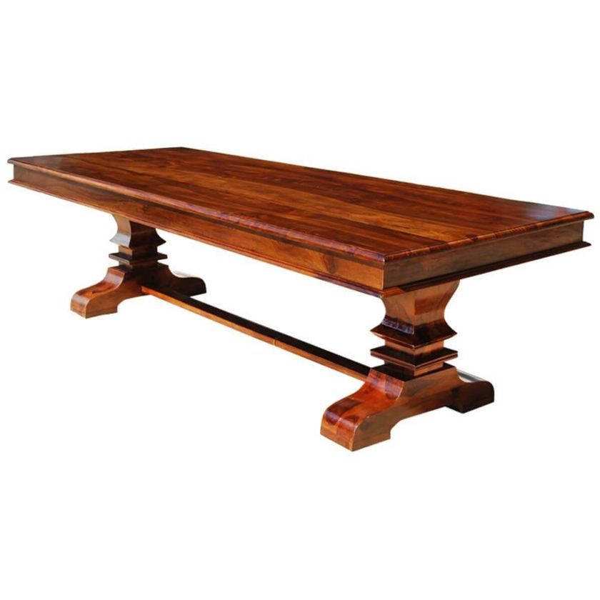 Picture of Tiraspol Solid Wood Large Rectangle Trestle Pedestal Dining Table