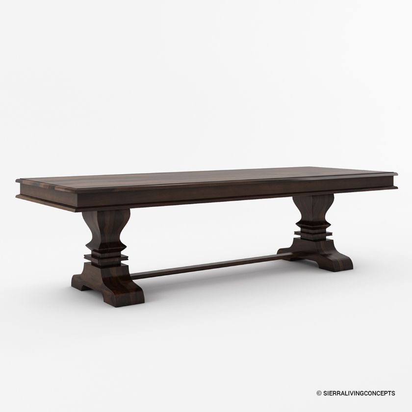 Picture of Tiraspol Solid Wood Large Rectangle Trestle Pedestal Dining Table
