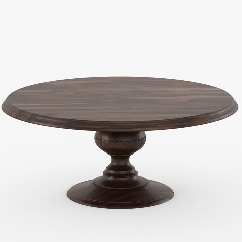 Picture of Minsk Rustic Solid Wood Pedestal Round Dining Table