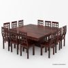 Picture of Dallas Ranch Solid Wood Square Dining Room Table Set
