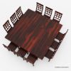 Picture of Dallas Ranch Solid Wood Square Dining Room Table Set