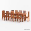 Picture of Clermont Rustic Solid Wood Large Dining Room Table Set