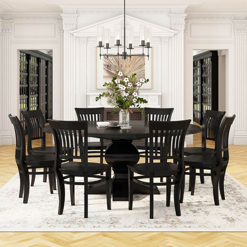 Picture of Sierra Nevada 4, 6, 8, 10 Seater Solid Wood Round Dining Table Set