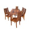 Picture of Rustic Mediterranean Eco Dining Table & Chair Set w Extensions