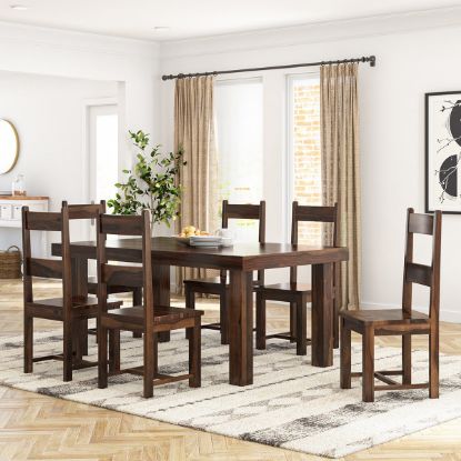 Picture of Frisco Modern Solid Wood Casual Rustic Dining Room Table and Chair Set