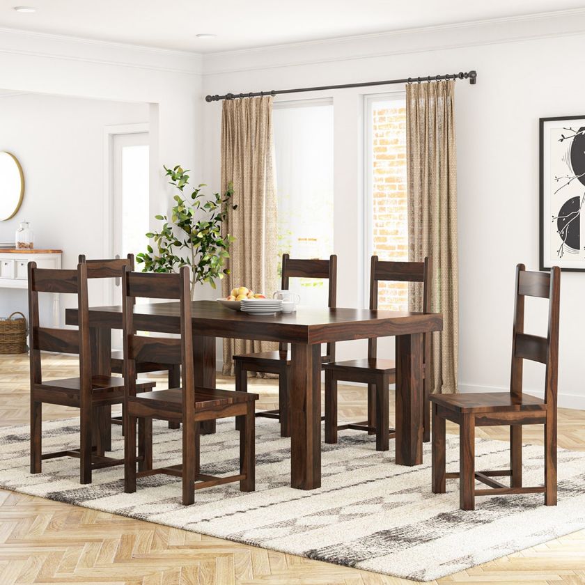 Picture of Frisco Modern Solid Wood Casual Rustic Dining Room Set
