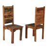 Picture of Rustic Distressed Reclaimed Wood Multi Color Dining Chair