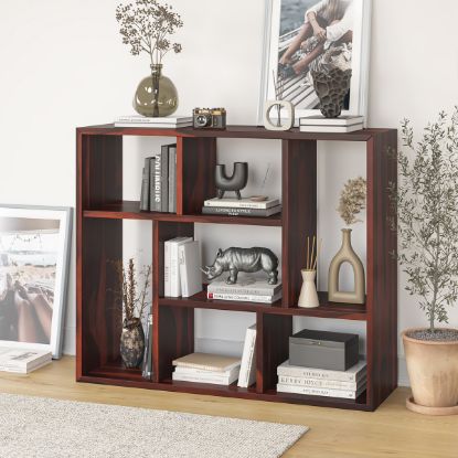 Picture of Benicia Wooden Geometric Open Shelf Bookcase (40")