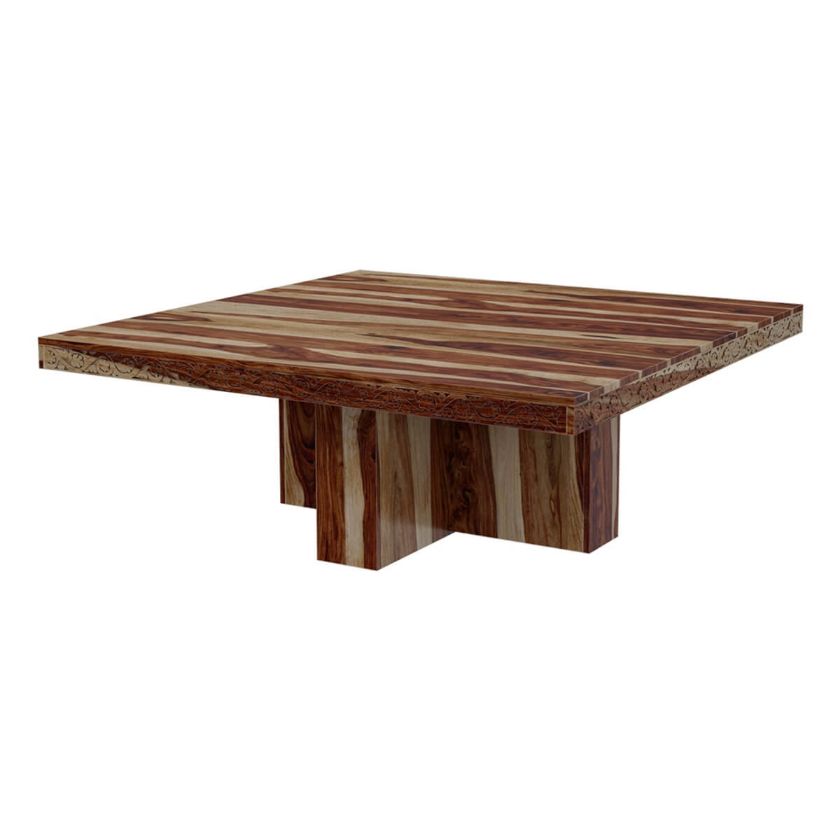 Picture of Dallas Ranch Rustic Solid Wood Pedestal Square Dining Room Table