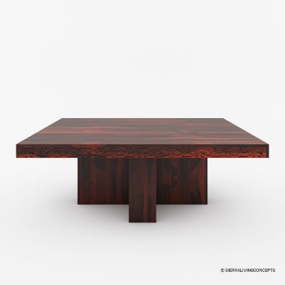 Picture of Dallas Ranch Solid Wood Pedestal Square Dining Room Table