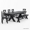 Picture of Westside Farmhouse Extendable Dining Table Bench Set