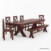 Picture of Westside Farmhouse Extendable Dining Table Bench Set
