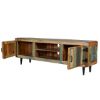 Picture of Medway Retro Reclaimed Wood Large TV Media Console w Center Shelves