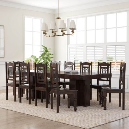 Picture of  Dallas Classic Solid Wood Double Pedestal Dining Table Set For 10 