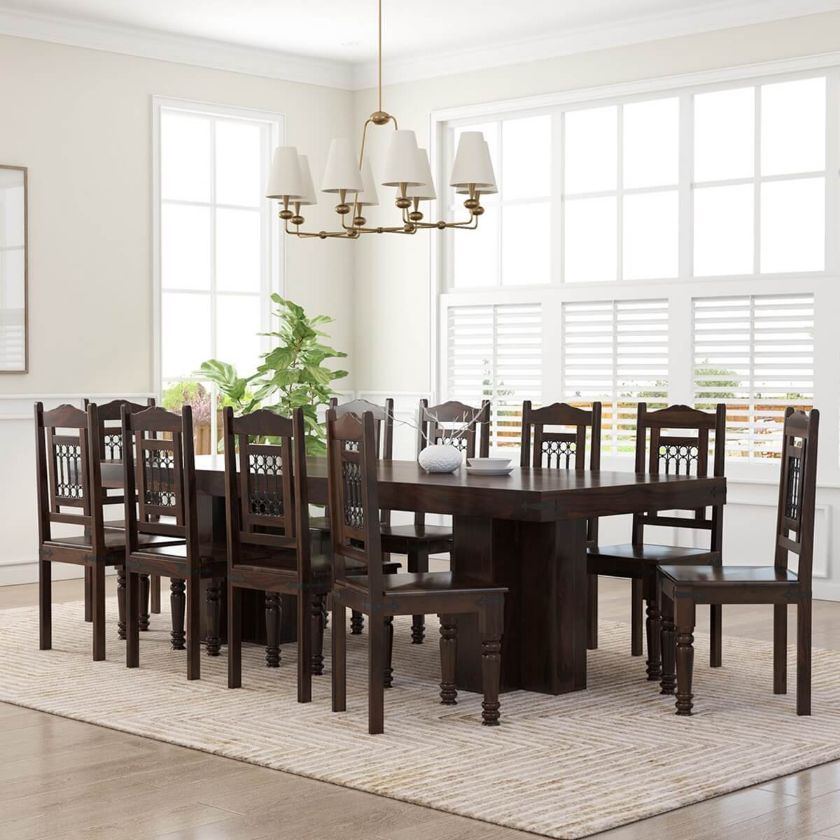 Picture of  Dallas Classic Solid Wood Double Pedestal Dining Table Set