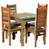 Picture of Rustic Reclaimed Wood Dining Table w Shutter Back Chairs For 4 People