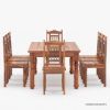 Picture of Rustic Furniture Solid Wood Dining Table and Chair Set