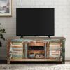 Picture of Fenwick Rustic Reclaimed Wood Shutter Door TV Stand Media Console