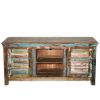 Picture of Fenwick Rustic Reclaimed Wood Shutter Door TV Stand Media Console
