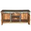 Picture of Fenwick Rustic Reclaimed Wood Shutter Door TV Stand Media Console