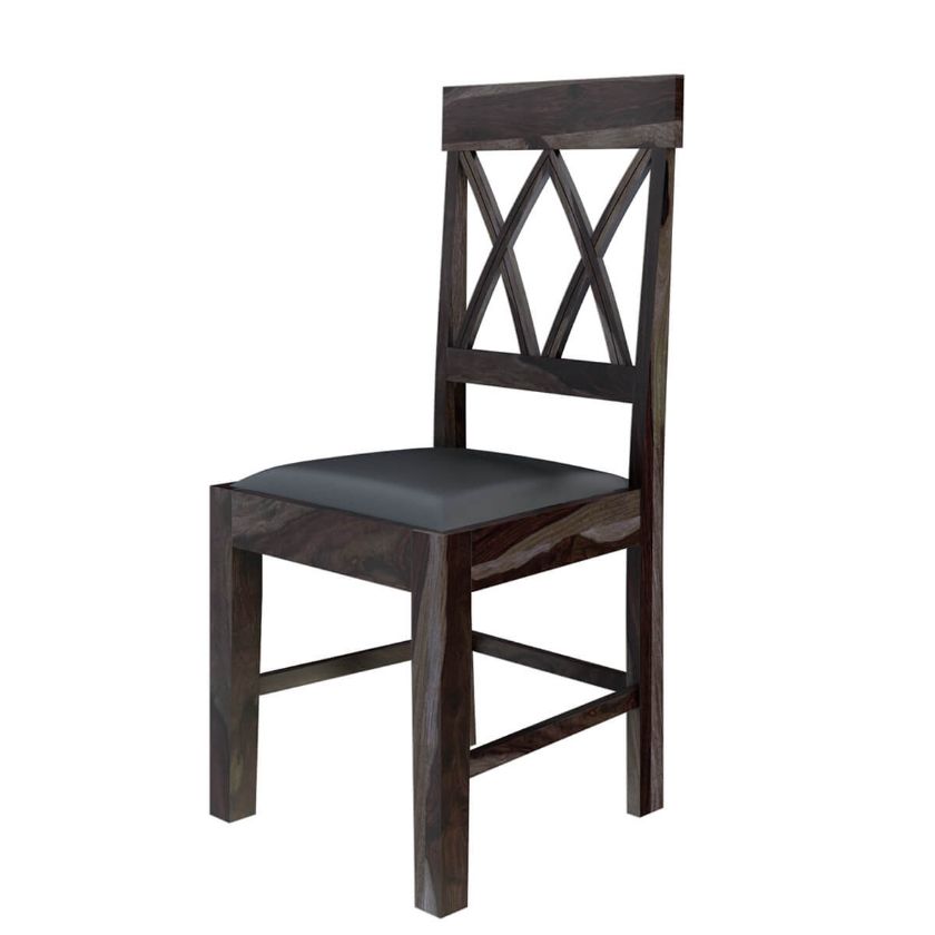 Picture of Antwerp Farmhouse Double Cross Back Leather Dining Chair