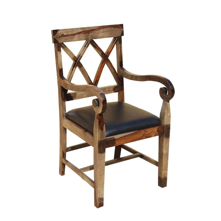 Picture of Sheraton Solid Wood & Leather Upholstered Dining Chair