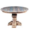 Picture of French Quarter Rustic Reclaimed Wood Round Small Kitchen Table