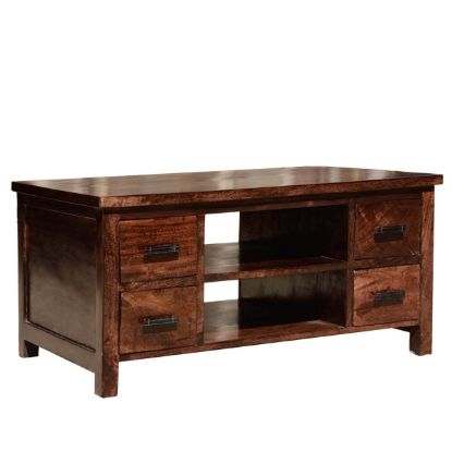 Picture of Daytona Solid Wood Open Back 4 Drawer Media TV Stand