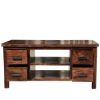 Picture of Daytona Solid Wood Open Back 4 Drawer Media TV Stand