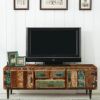 Picture of Retro 71" Reclaimed Wood Three Drawer Rustic TV Media Console