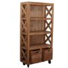 Picture of Dinuba 4 Open Shelf Modern Rustic Solid Wood Farmhouse Bookcase