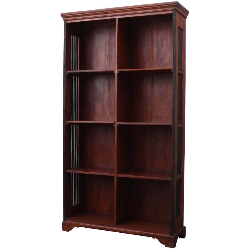 Picture of Boise 8 Open Shelf Rustic Solid Wood Large Cube Bookcase