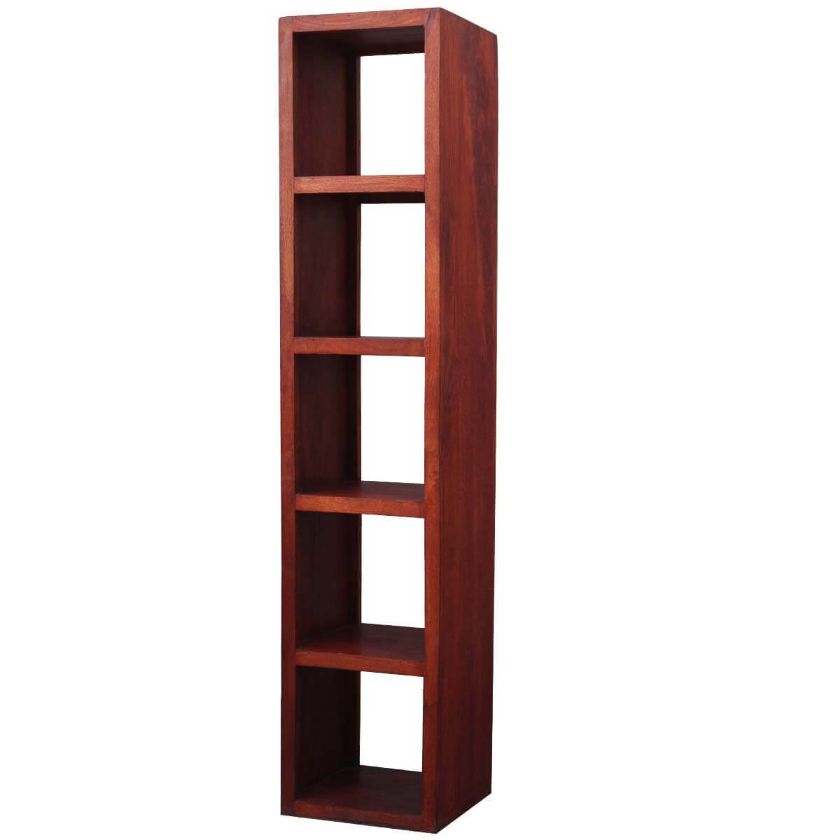 Picture of Venita 5 Open Shelf Rustic Solid Wood Tower Bookcase