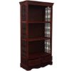 Picture of Cupertino 3 Open Shelf Rustic Solid Wood Office Bookcase With Drawers