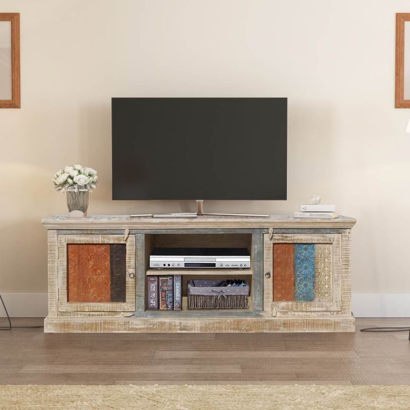Picture of Appalachian Rustic Reclaimed Wood Media Center TV Table