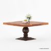 Picture of Minneapolis Farmhouse Solid Wood Pedestal Square Dining Table For 8
